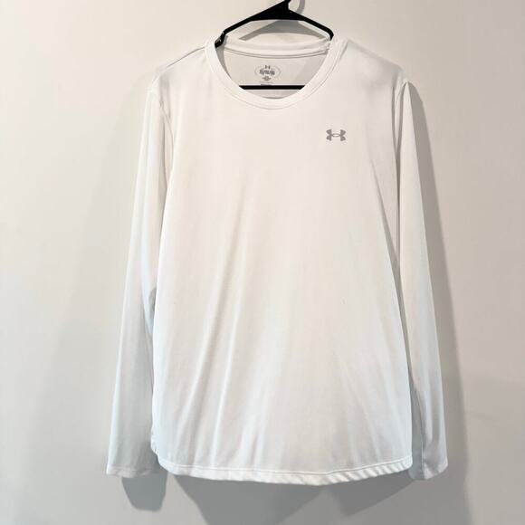 Under Armour Top White Long Sleeve Womens XL Athleisure Loose Fit - Picture 1 of 4